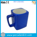 Promotional Blue Outside Certified Square Ceramic Mug